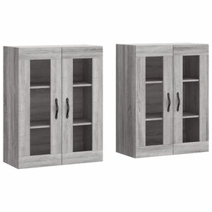 vidaXL Wall Mounted Cabinets 2 pcs Grey Sonoma Engineered Wood