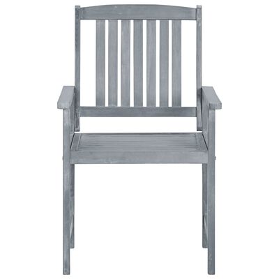 vidaXL Garden Chairs 8 pcs Solid Acacia Wood Grey
