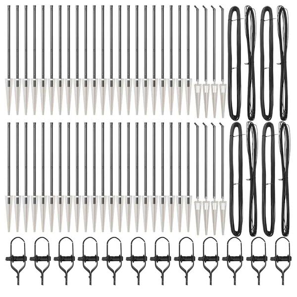 vidaXL Fence Post Other 52 pcs Grey 3.2 x 3.2 x 100 cm Steel