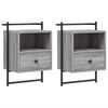 vidaXL Bedside Cabinets Wall-mounted 2 pcs Grey Sonoma 40x30x61 cm Engineered Wood