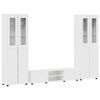 vidaXL TV Cabinet Set FLORIN 3 pcs High Gloss White Engineered Wood