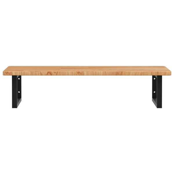 vidaXL Basin Shelf Wall Mounted Steel and Solid Wood Oak