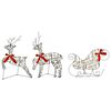 vidaXL Christmas Reindeer with sleigh 3 pcs 60 LEDs Warm White