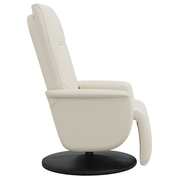 vidaXL Massage Recliner Chair with Footrest Cream Faux Leather