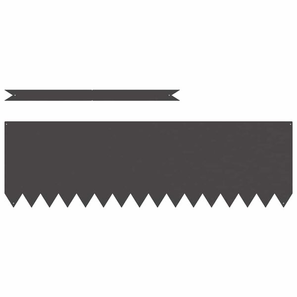 vidaXL Lawn Edging 10 pcs Black 100 x 0.05 x 30 cm Cold Rolled Steel