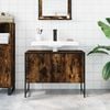 vidaXL Bathroom Sink Cabinet Smoked Oak 80x33x60 cm Engineered Wood