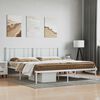vidaXL Metal Bed Frame without Mattress with Headboard White 200x200cm