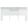vidaXL Headboard Cabinet High Gloss White 200x19x103.5 cm