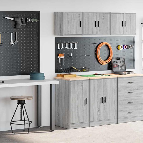 vidaXL Garage Cabinets 2 pcs Grey Sonoma Engineered Wood