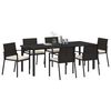 vidaXL Garden Dining Set 7 pcs Black Powder-Coated Steel