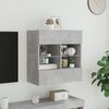 vidaXL TV Wall Cabinet with LED Lights Concrete Grey 58.5x30x60.5 cm