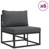 vidaXL Garden Sofa Set 11 pcs Black Aluminium