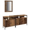 vidaXL Bathroom Vanity Units with Shelf 3 pcs Brown Engineered wood