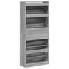 vidaXL Shoe Cabinet with 4 Flip-Drawers Grey Sonoma 80x34x187.5 cm
