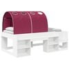 vidaXL Bed Frame with Tunnel 3 pcs White and Red Engineered Wood