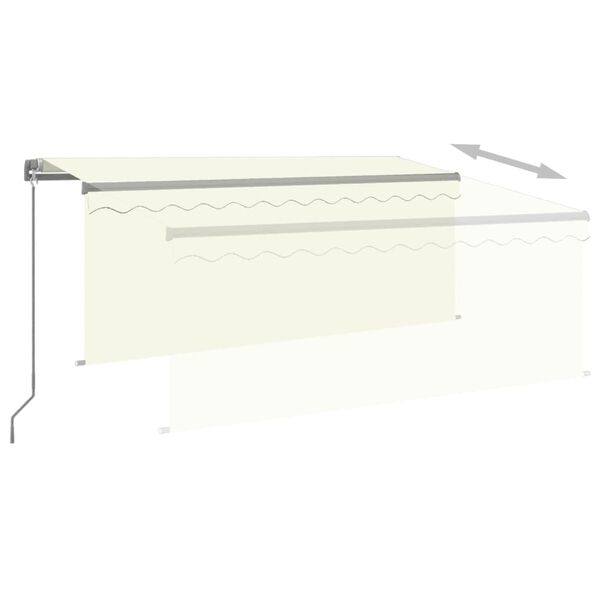 vidaXL Manual Retractable Awning with Blind&LED 3x2.5m Cream