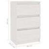 vidaXL Bedside Cabinet White 40x29.5x64 cm Solid Pine Wood