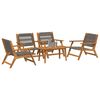 vidaXL Garden Chairs with Table 5 pcs Grey Solid Acacia wood