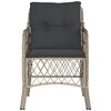 vidaXL Garden Chairs with Cushions 2 pcs Light Grey Poly Rattan