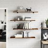 vidaXL Wall Shelves 4 pcs Smoked Oak 100x30x1.5 cm Engineered Wood