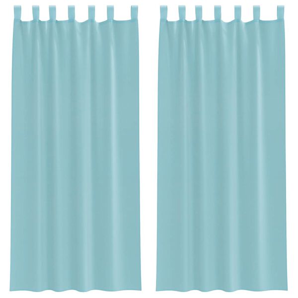 vidaXL Voile Curtains with Loops 2 pcs Turquoise 140x225 cm