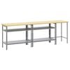 vidaXL Work Bench Set with Shelf with Storage 3 pcs Grey Steel