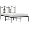 vidaXL Metal Bed Frame without Mattress with Headboard Black 120x190cm