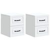 vidaXL Wall-Mounted Bedside Cabinet 2 pcs White 34.5 x 33 x 40 cm