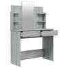 vidaXL Dressing Table with Mirror Grey Sonoma 96x40x142 cm