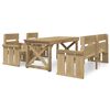 vidaXL 4 Piece Garden Dining Set Impregnated Solid Wood Pine