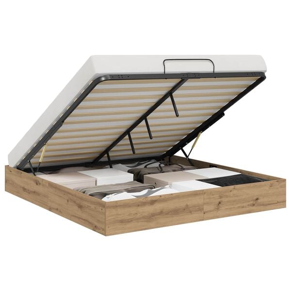 vidaXL Ottoman Bed Frame Artisian Oak 203 x 180 x 25 cm Chipboard