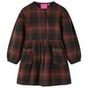 vidaXL Kids'Dress with Long Sleeves Cognac 116