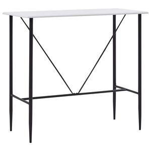vidaXL Bar Table | White | MDF | 120x60x110 cm | Modern | Bar Table