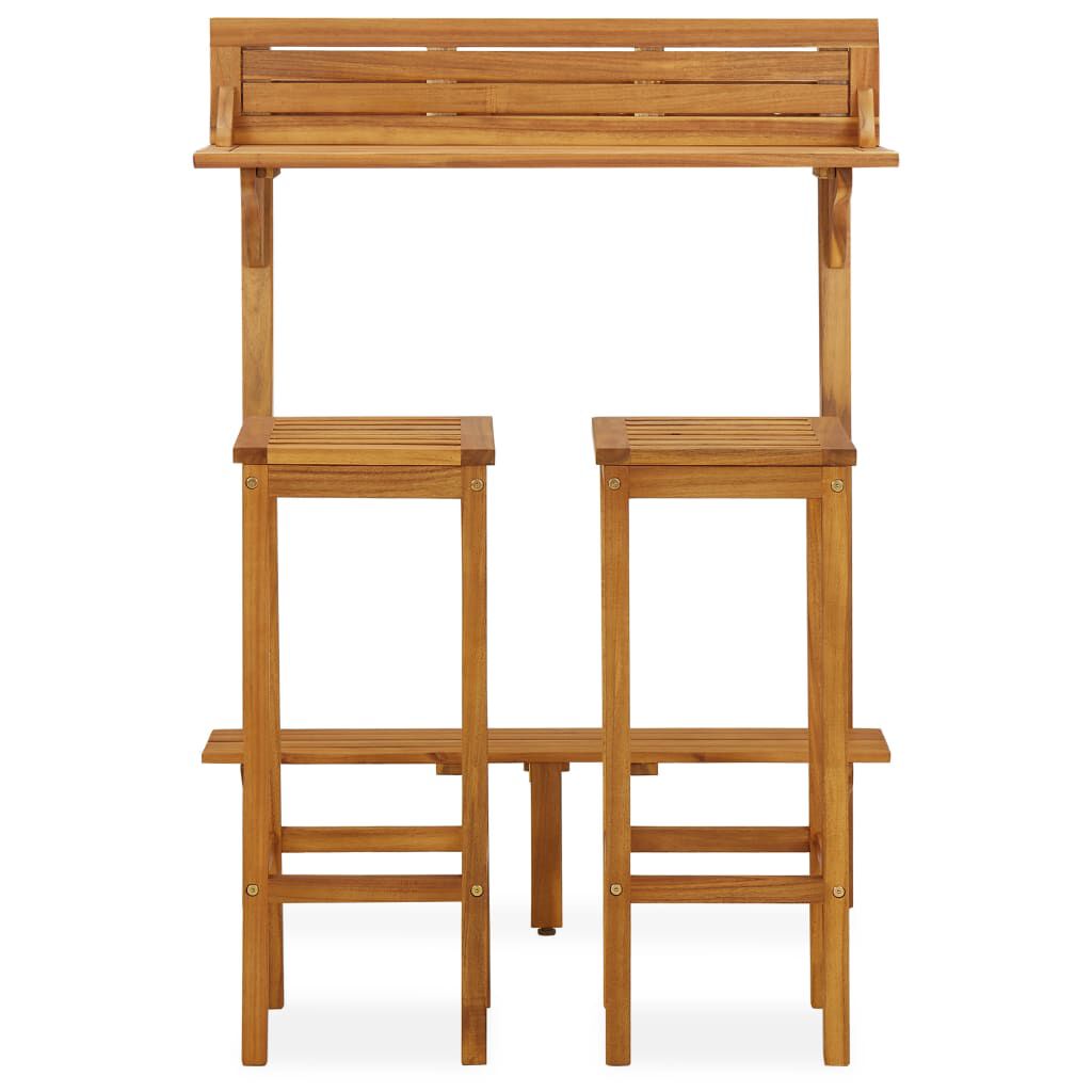 vidaXL 3 Piece Balcony Bar Set Solid Acacia Wood vidaXL