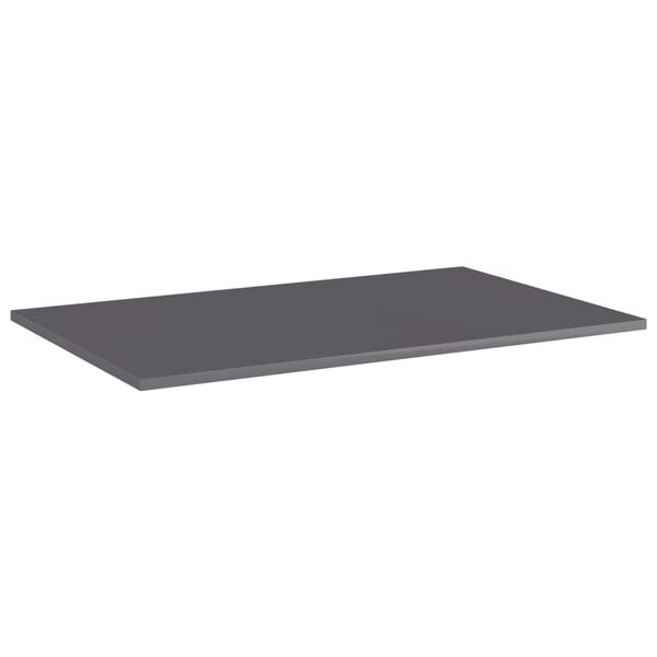 vidaXL Bookshelf Boards 4 pcs High Gloss Grey 80x50x1.5 cm Engineered Wood