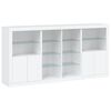 vidaXL Sideboard with LED Lights White 202x37x100 cm