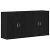 vidaXL Sideboard 2 pcs Black Oak 79 x 38 x 80 cm Engineered Wood