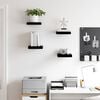 vidaXL Floating Wall Shelves 4 pcs High Gloss Black 23x23.5x3.8 cm MDF