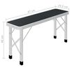 vidaXL Folding Camping Table with 2 Benches Aluminium Grey