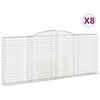 vidaXL Arched Gabion Baskets 8 pcs 400x30x160/180 cm Galvanised Iron