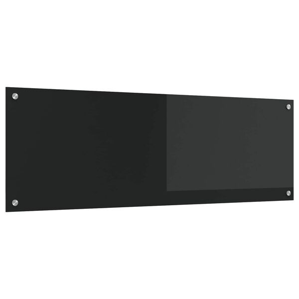 vidaXL Kitchen Backsplash Black 120 x 40 x 0.6 cm Tempered Glass