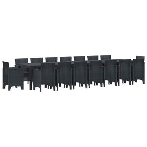 vidaXL Garden Dining Set with Cushions 17 pcs Anthracite PP