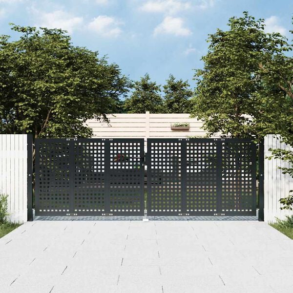 vidaXL Garden Gate Anthracite 300x75 cm Steel