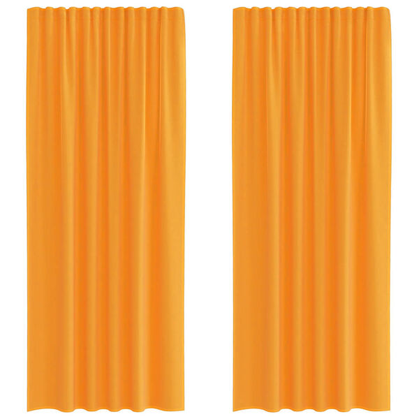 vidaXL Voile Curtains with Rod Pockets 2 pcs Orange