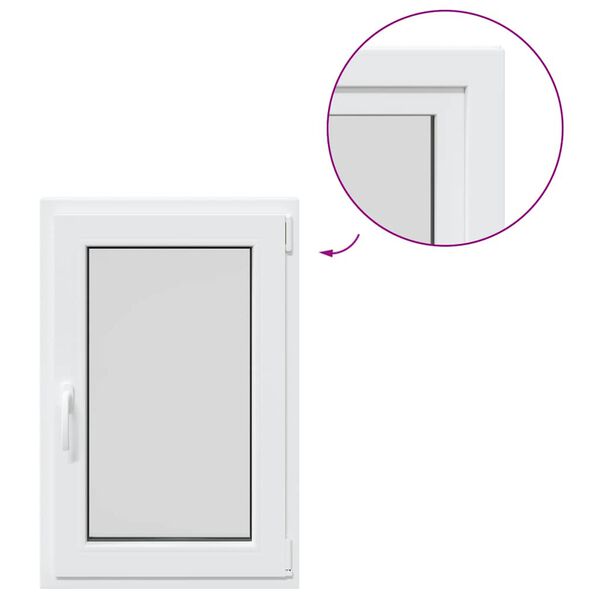 vidaXL Basement Window RISOR 60x90 cm Tilt&Turn DIN Right White