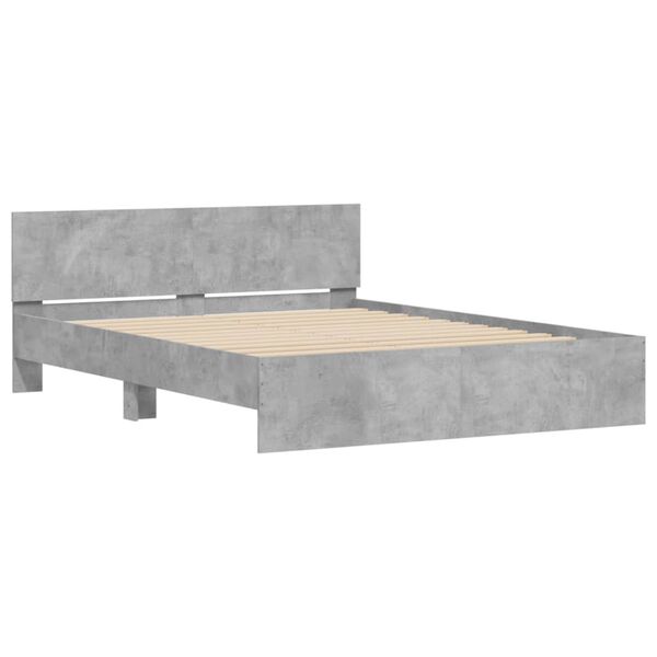vidaXL Bed Frame without Mattress Concrete Grey 140x200 cm