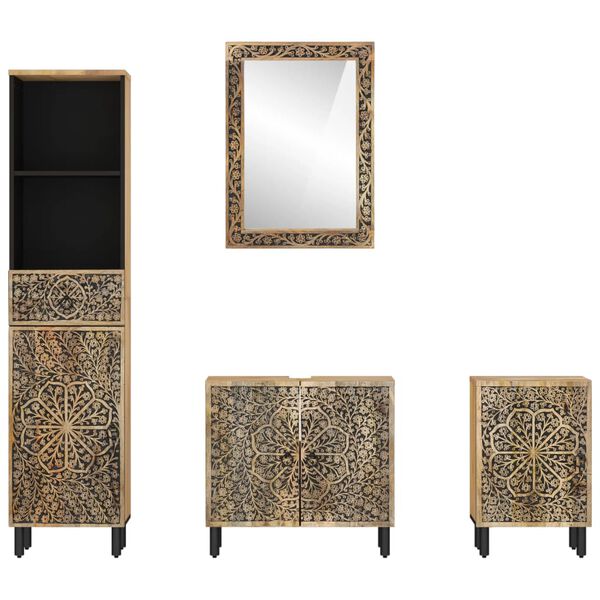 vidaXL 4 Piece Bathroom Furniture Set Solid Wood Mango