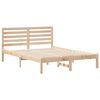 vidaXL Bed Frame with Headboard Brown 140 x 190 cm Solid Pine Wood