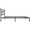 vidaXL Metal Bed Frame without Mattress with Headboard Black 90x200cm