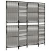 vidaXL Room Divider 4 Panels Grey Poly Rattan